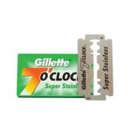 Gillette Double Edge Lames de Rasoir 7 O'Clock Super Stainless (5 pièces)